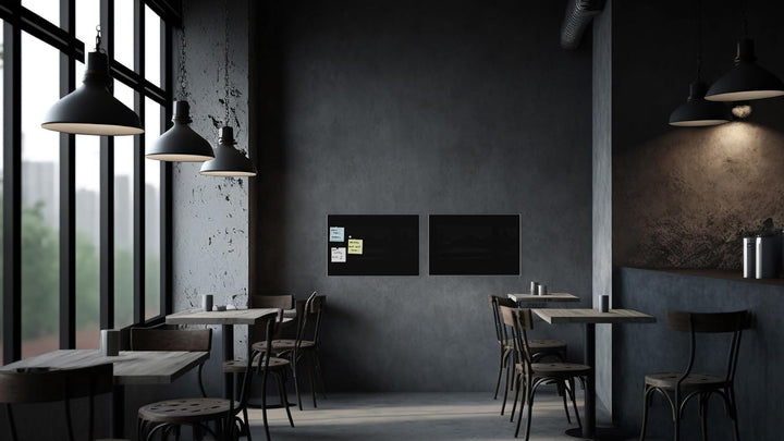 ALLboards Glasboard Magnetisch Schwarz 60x40cm, Rahmenlos, Glastafel, Magnettafel, Gehärtetes Glas,