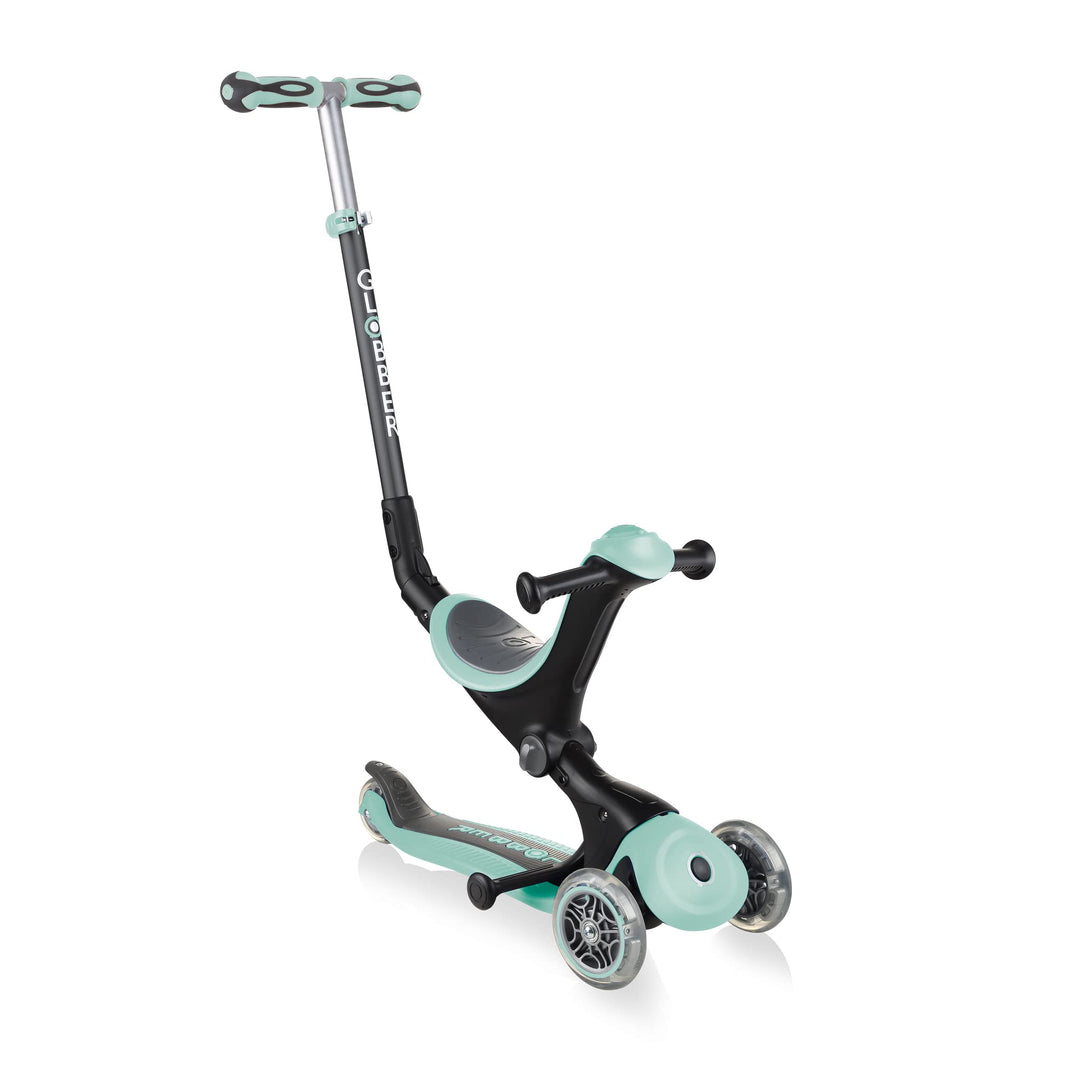 Globber Unisex Jugend Go•up Deluxe – Skalierbarer Tretroller mit 3 Rädern und Sitz für Kinder Von 15