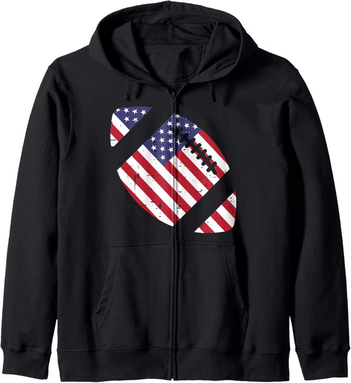 American Football US-Flagge Vintage 4. Juli patriotisch Kapuzenjacke