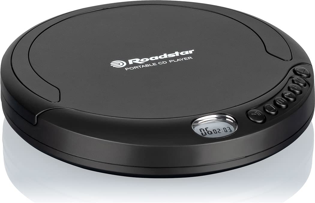 Roadstar PCD-435CD tragbarer CD-Player inkl. Ohrhörer schwarz, schwarz