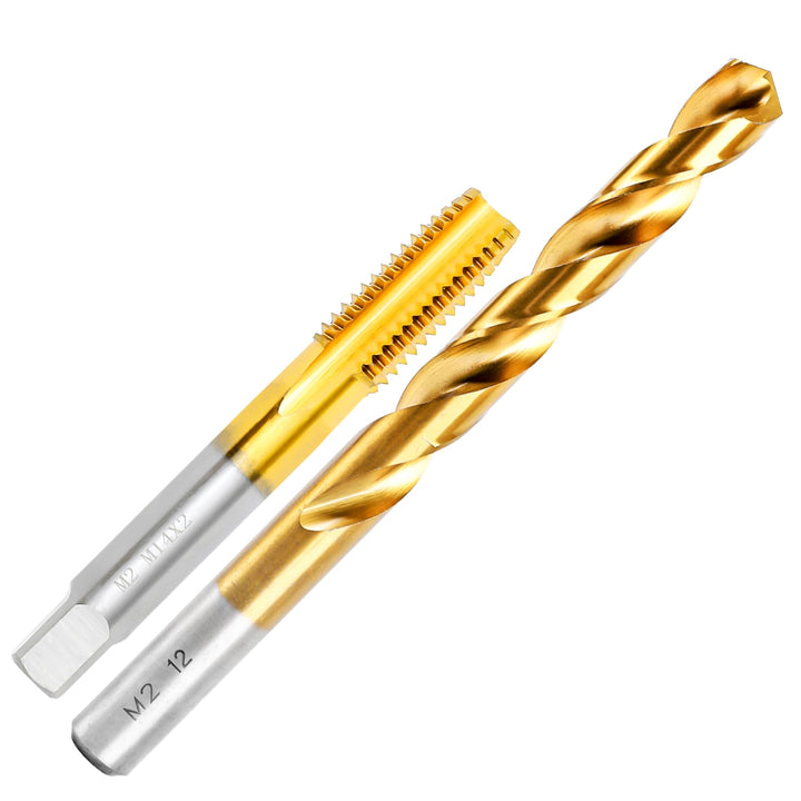 ASNOMY M14 x 2,0 Gewindeschneider und 12,0mm Bohrer Set,HSSG, Einschnittgewindebohrer Gewindebohrers