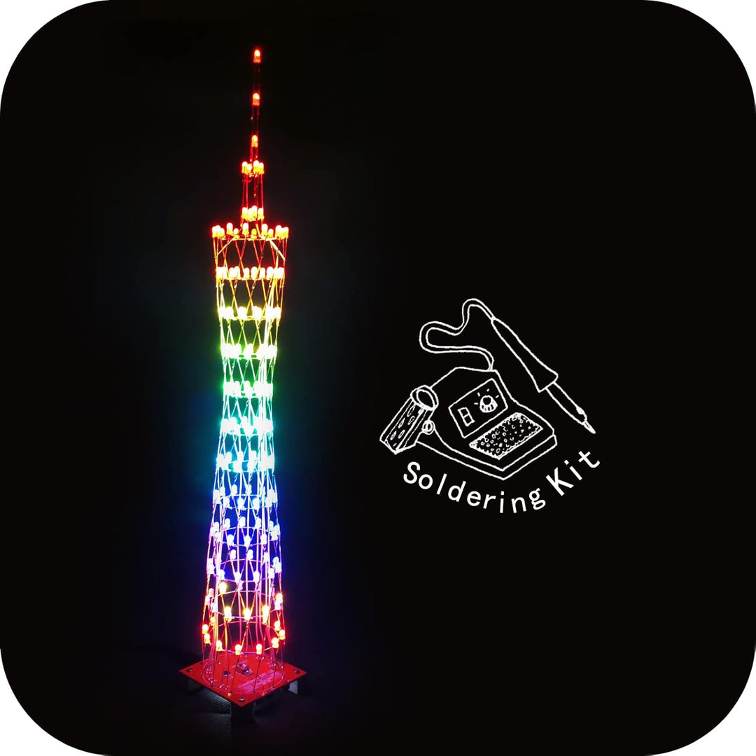 GZT-12 Led Canton Tower Modell DIY Elektronik Kit, LED Würfel Modell Handgemachtes Lötprojekt Kit (G