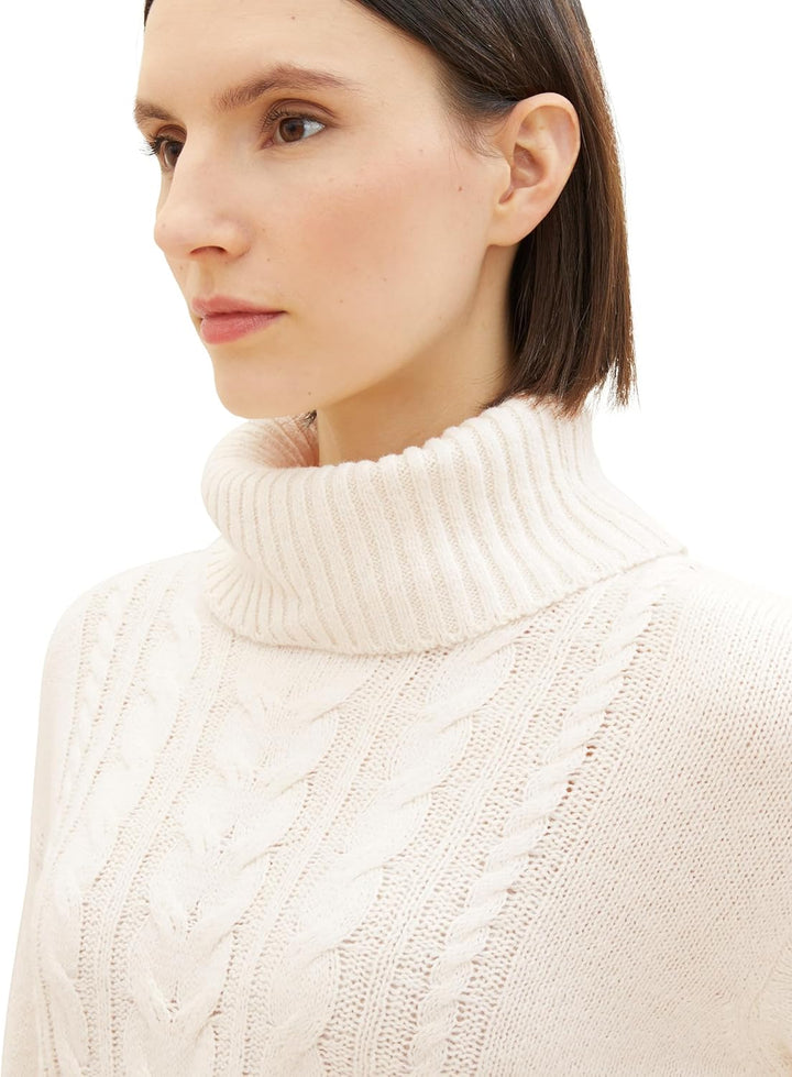 TOM TAILOR Damen Pullover L 28130 - Soft Buttercream, L 28130 - Soft Buttercream