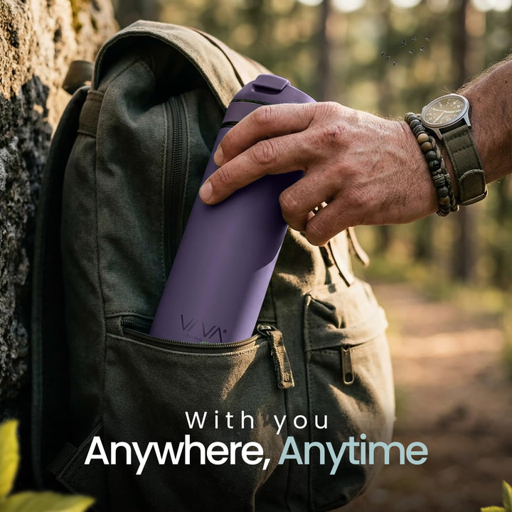 VIVA Recharge Thermobecher to go, Edelstahl, Tee-Sieb, 0,46 l, Violett | Doppelwandig isolierter Ede