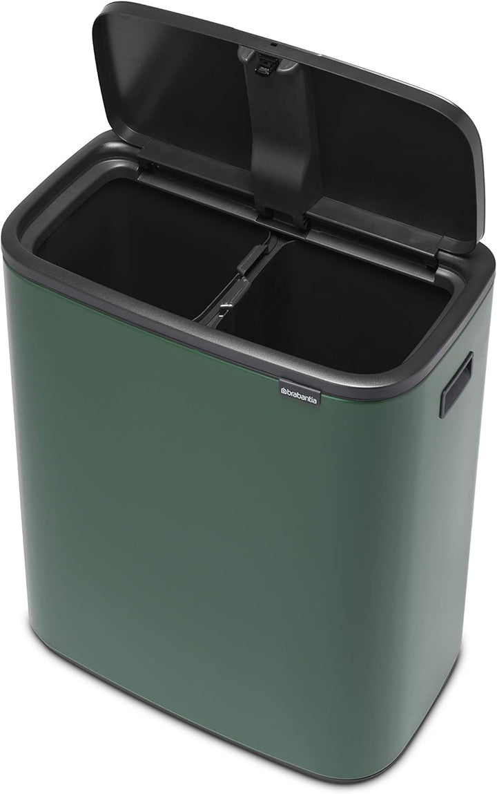 Brabantia Recycling-Abfalleimer, Pine Green, 2x 30L 2 Inneneimer (2 x 30L) Pine Green, 2 Inneneimer