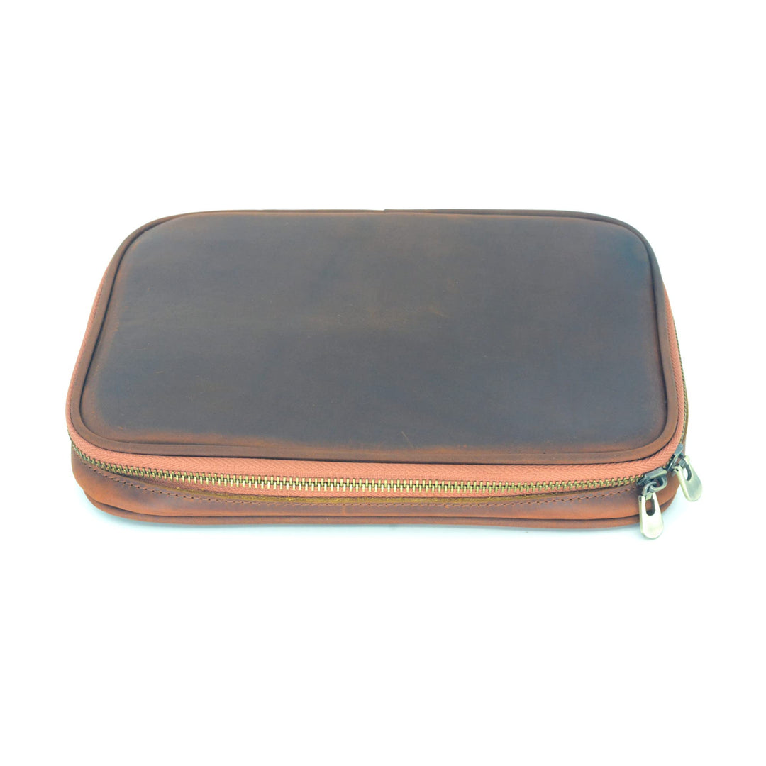 JJNUSA Leder Portfolio Reise Reissverschluss für Männer Frauen iPad Pro 11 10.5/9.7 Cover Dokument O