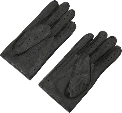 ZLUXURQ Herren Fahrerhandschuhe aus 100% Leder,Unliniert Lederhandschuhe X-Large(24.1-25.4cm) Schwar