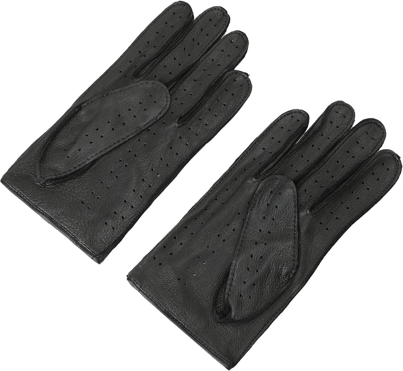 ZLUXURQ Herren Fahrerhandschuhe aus 100% Leder,Unliniert Lederhandschuhe X-Large(24.1-25.4cm) Schwar