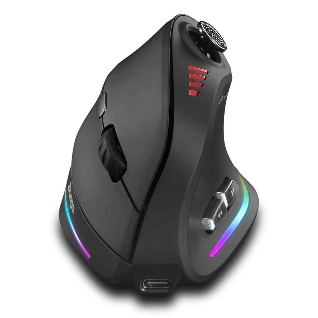 Kabellose Ergonomische Maus mit Joystick, vertikale Bluetooth-Gaming-Maus, 12 programmierbare Tasten