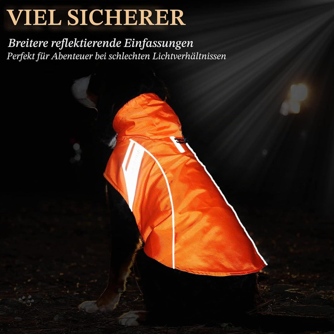 VIVAGLORY Hunderegenmantel für kleine Hunde, einfach an- und ausziehbare Regenbekleidung, reflektier