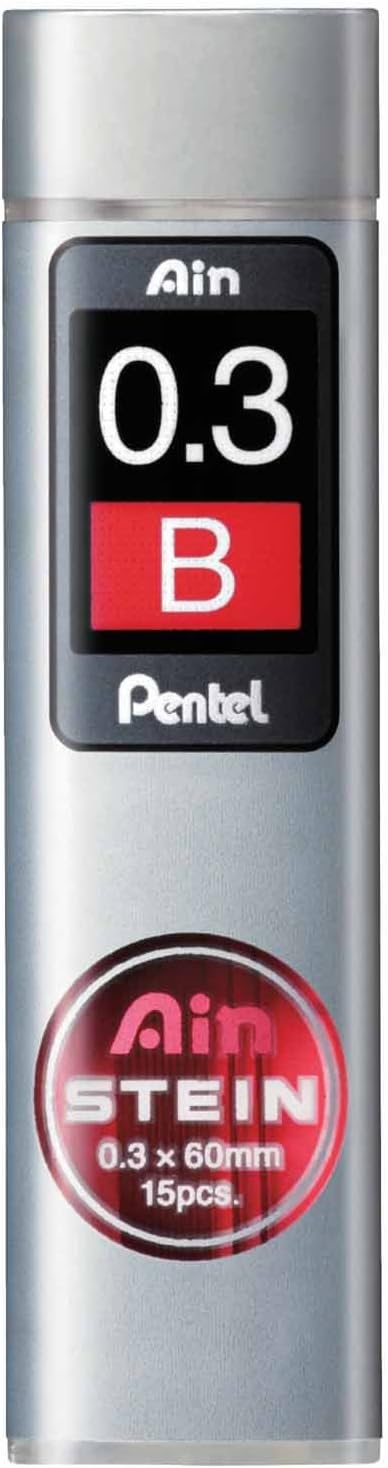 Pentel C273-BO Ain Stein Feinmine, Strichstärke 0.3 mm, Härtegrad B, 15 Minen je Dose, B