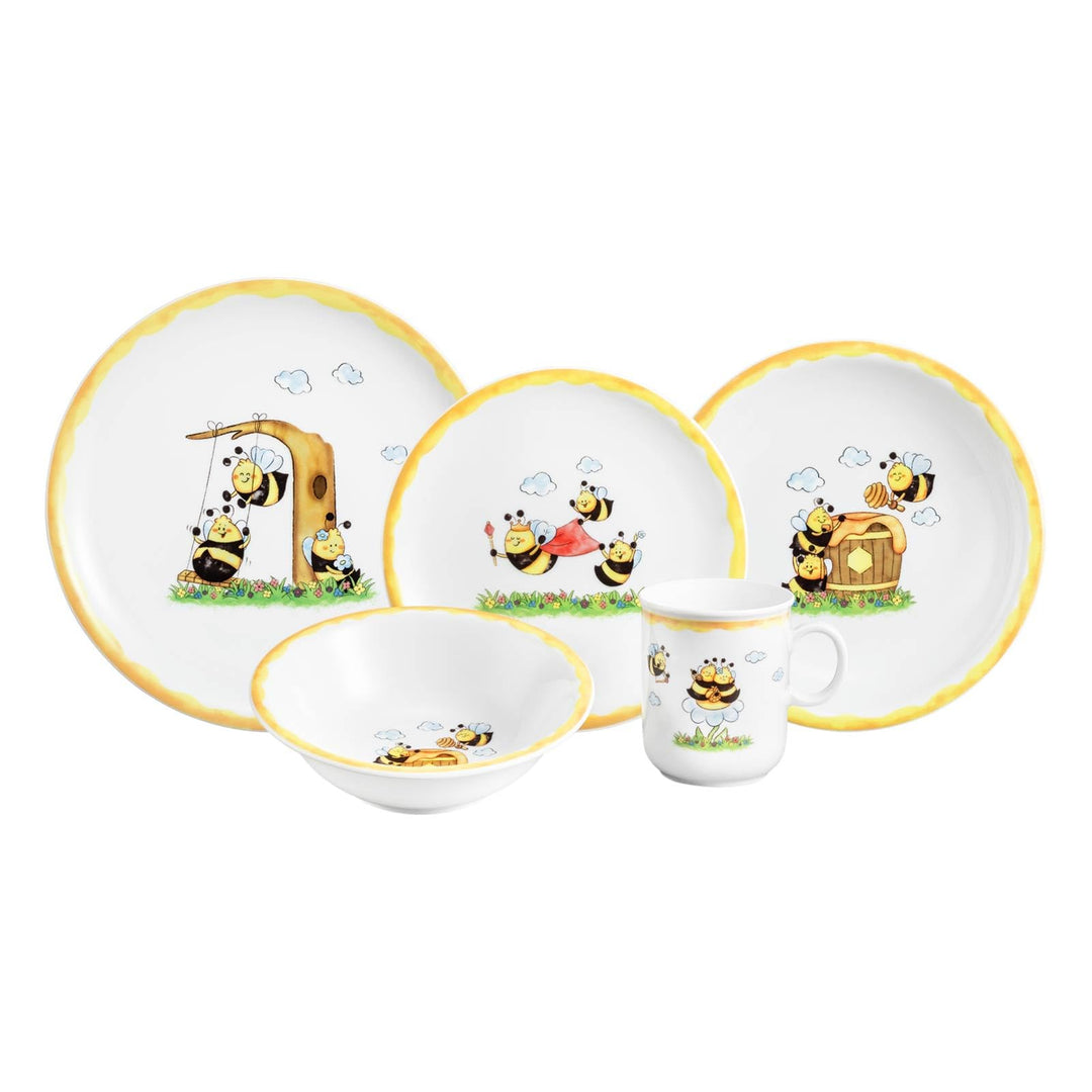 Seltmann Weiden Compact Kindergeschirrset 5-teilig, Teller-Set Schale und Becher für Kinder, Kinders