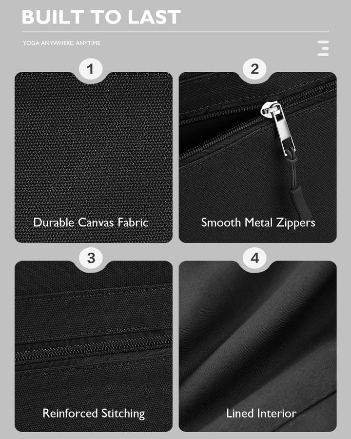 Gonex Yogatasche, Extra Grosse Canvas Sporttasche mit Wasserdichtem Fach & Metallreissverschluss, Fü