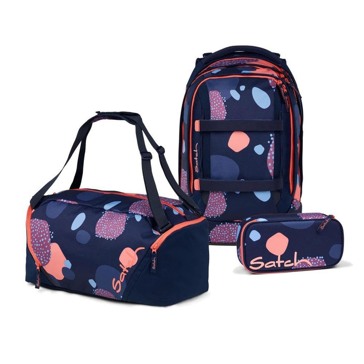 Satch Pack Schulrucksack Set 3tlg. inkl. Schlamperbox und Sporttasche (Coral Reef), Coral Reef