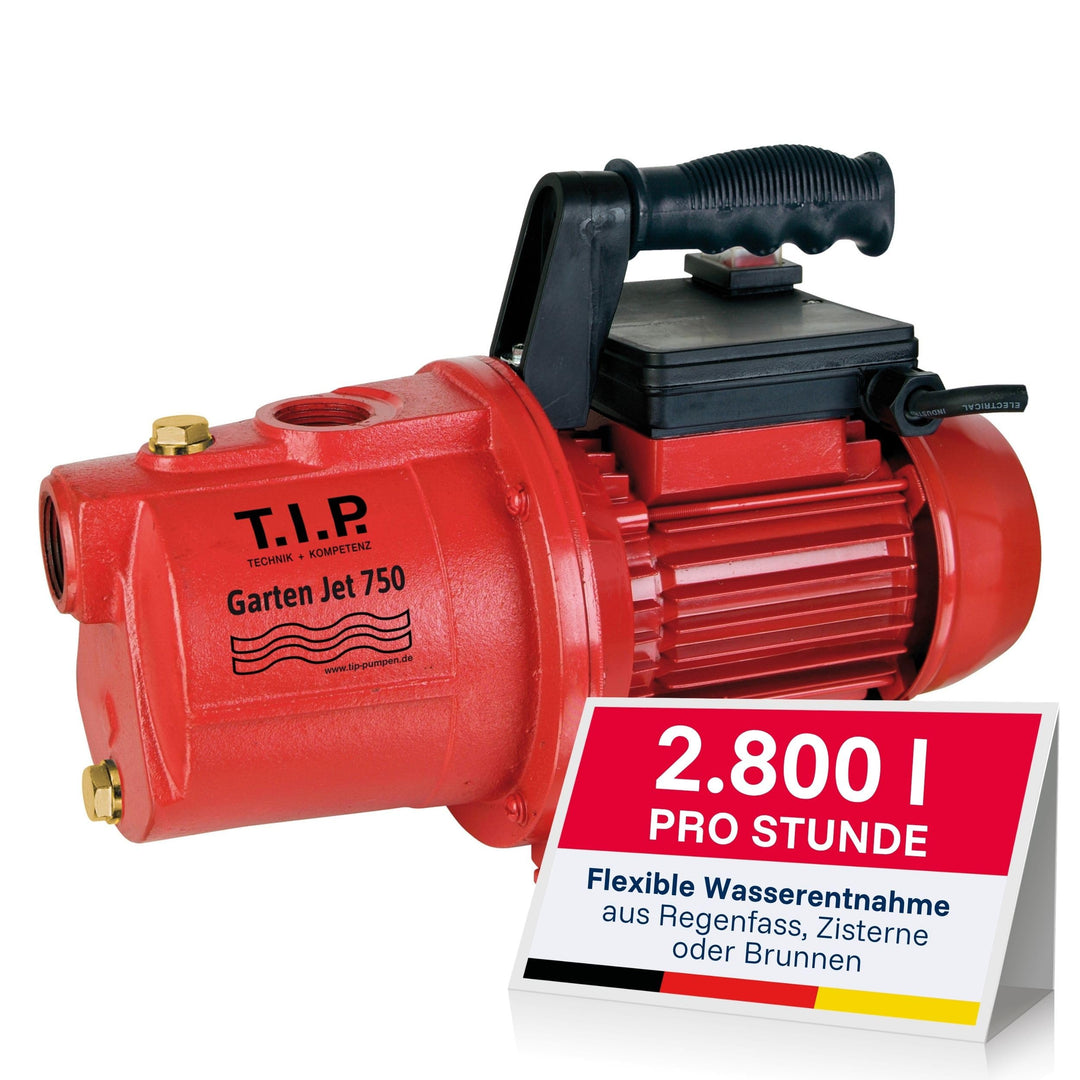T.I.P. Gartenpumpe Guss (2.800 l/h Fördermenge, 42 m Förderhöhe, 4,2 bar Druck, 600 W, selbstansauge