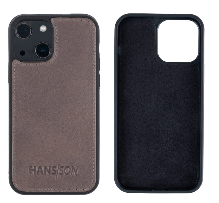 HANS/SON Hülle aus Echtleder | iPhone 13 Ledercase | Stossfest | Dünn | MagSafe | Schutzhülle iPhone