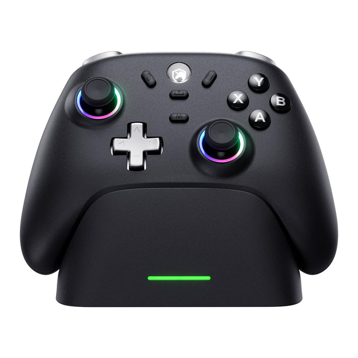 ECHTPower PC Controller, Wireless Gaming Controller PC mit Ladestation, Hall Joystick/1000HZ/2.4G, T