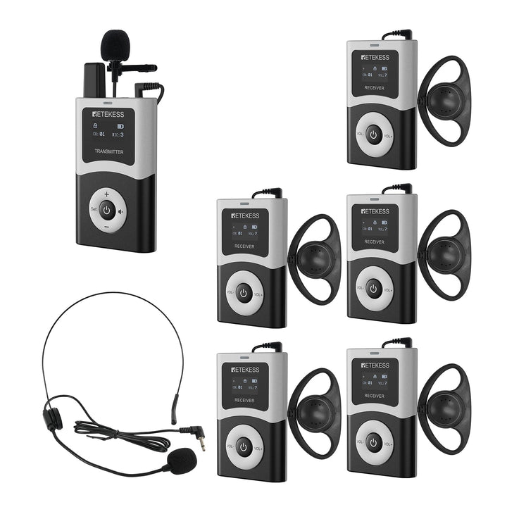 Retekess T130U (T130 4rd) Audio Tour Guide System, Kabelloses Reiseleiter-Set, 200m, U-Band-Modus mi