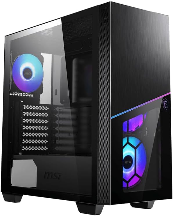 MSI MPG SEKIRA 100R Mid-Tower ATX Gehäuse (2x USB 3.1 Anschluss, 4x 120mm A-RGB Fan im Lieferumfang,