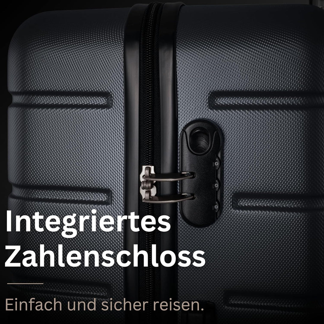 NOWI Hartschalenkoffer XL Gross - 100L Volumen - 158cm Gurtmass - 8 Rollen 360° drehbar - Leichter K
