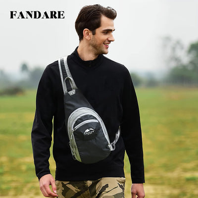 FANDARE Unisex Brusttasche Sport-Schultertaschen Sling Bag Herren Damen Umhängetaschen Crossover Ruc