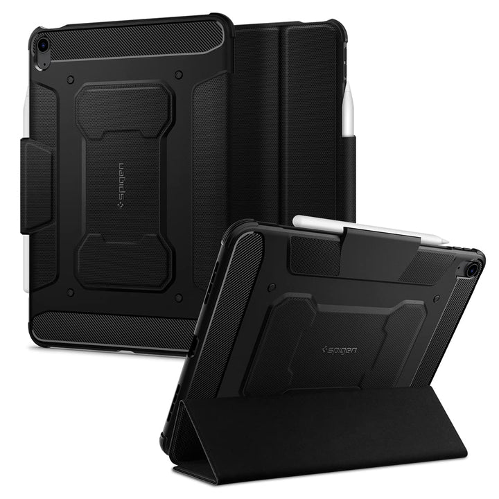 Spigen Rugged Armor Pro Hülle für iPad Air 11 und 10.9 Zoll | Robuste Hülle mit Pencil Halter, Tri F