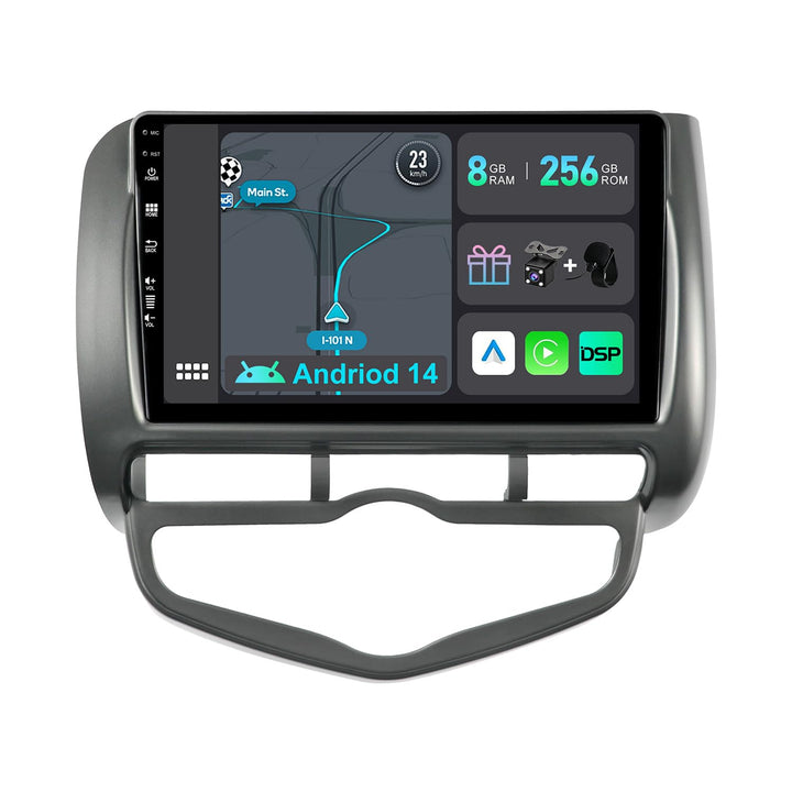 [8GB+256GB] Android 14 Autoradio für Honda Jazz City (2002-2007)-[Integriertes CarPlay/Android Auto/