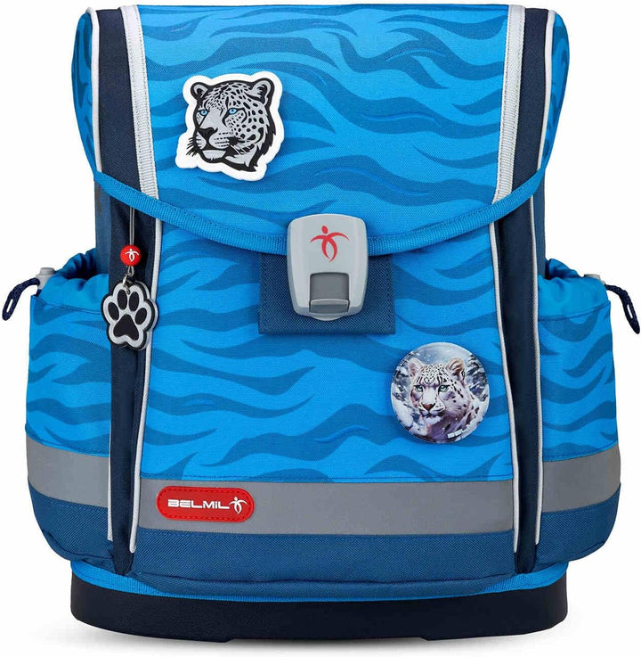 Belmil Classy Plus Schulranzen Set 6-teilig mit extra Schlüsselanhänger (405-78AG/S/K) (Animal Kingd