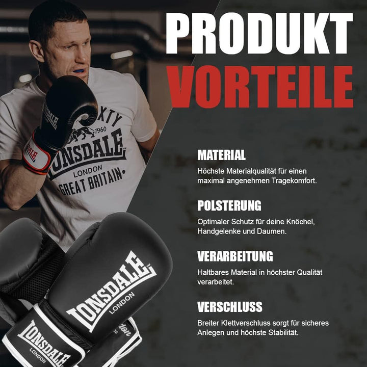 Lonsdale Unisex-Adult Ashdon Equipment 14 oz Black/White, 14 oz Black/White