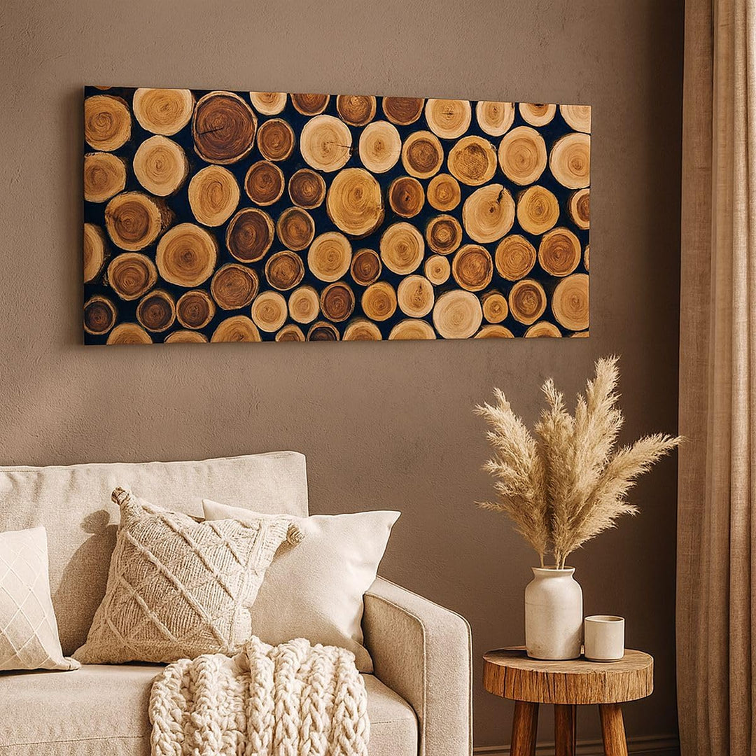 Wandbilder Dekoration Wohnzimmer Knoten Baum Stamm Panorama Bilder auf Leinwand 120x50cm Leinwandbil