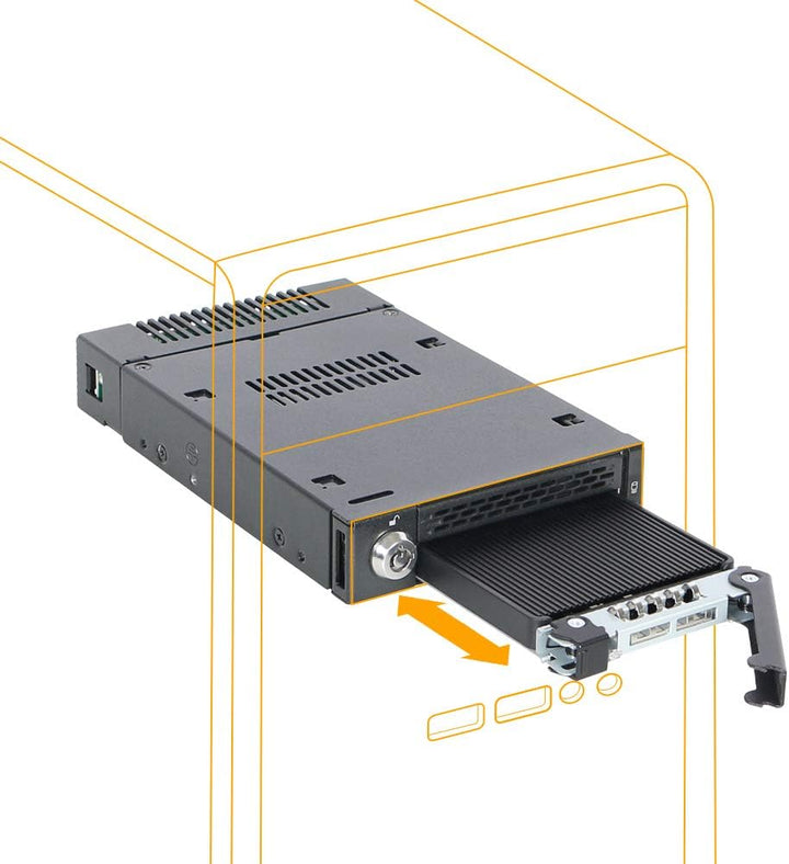 ICY DOCK M.2 NVMe PCIe SSD zu MiniSAS HD SFF-8643 Wechselrahmen mit entnehmbarem Einschub/Tray kompa