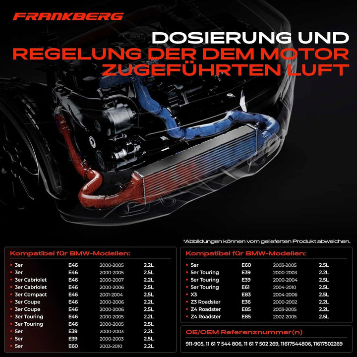 Ventil Luftsteuerung Ansaugluft für 3er E46 5er E39 E60 E61 X3 E83 Z3 Roadster E36 Z4 Roadster E85 2