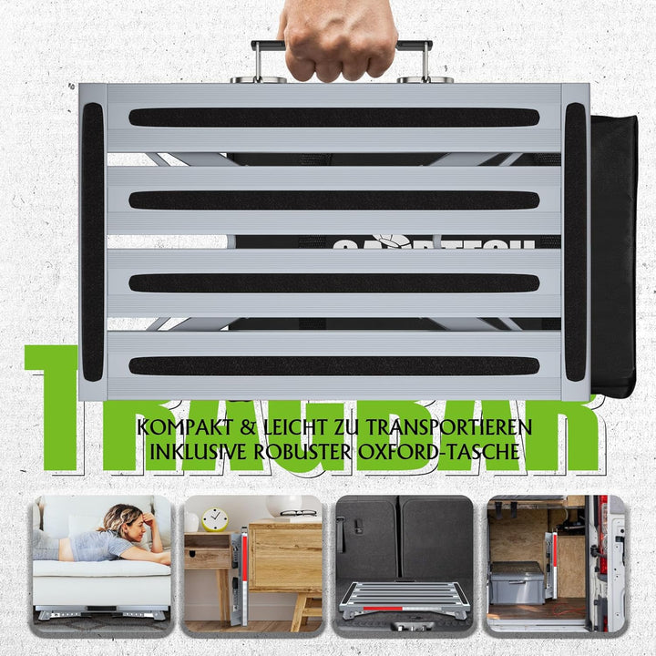 GARDTECH Wohnwagen Trittstufe, Aluminium Klapptritt Max Belastung 150 kg Höhenverstellbar für Carava