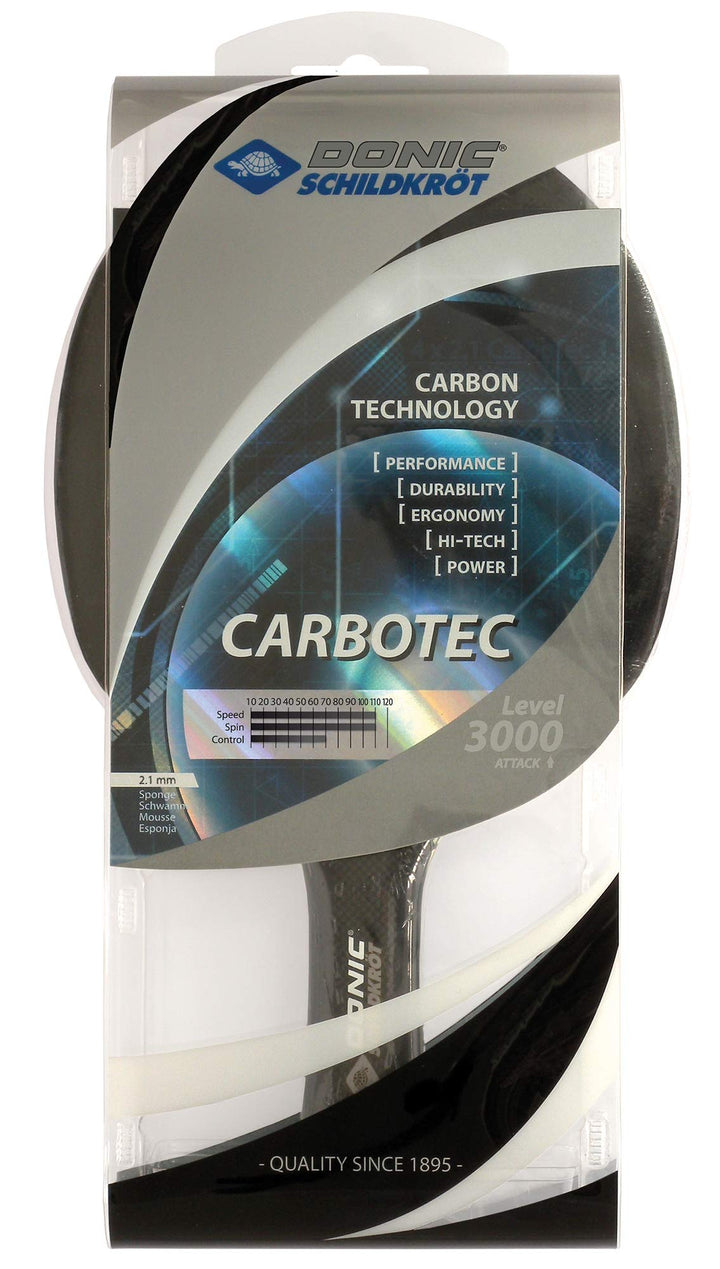 Donic-Schildkröt Tischtennisschläger CarboTec 3000, Carbon, One-Piece Konstruktion CarboTec 3000, an