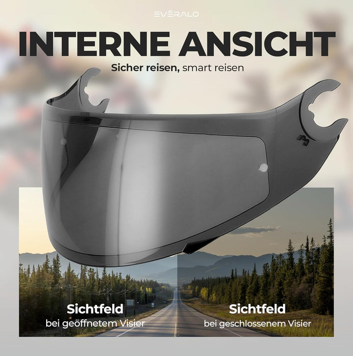 Kompatibel mit Shark Spartan Visier - Skwal - D Skwal - Skwal 2 - Helmvisier Pinlock Ready - Anti-Kr