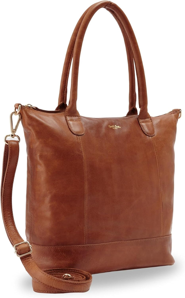 Gusti Shopper Leder - Mia Handtasche Damen Arbeitstasche Braun, Braun