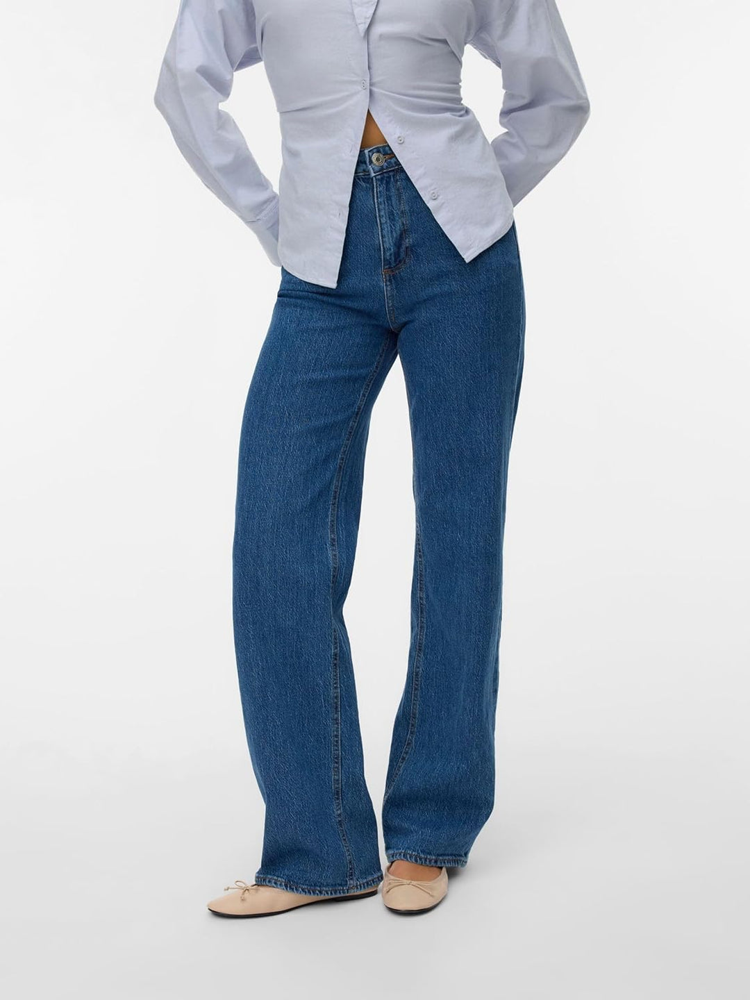 VERO MODA Damen Jeans 27W / 34L Medium Blue Denim, 27W / 34L Medium Blue Denim