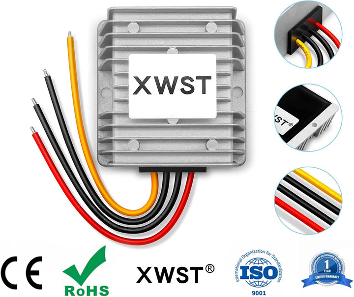 XWST Gleichstromwandler, 24 V auf 12 V, Spannungsregler, 10 A, 120 W, Schritt nach unten, wasserdich