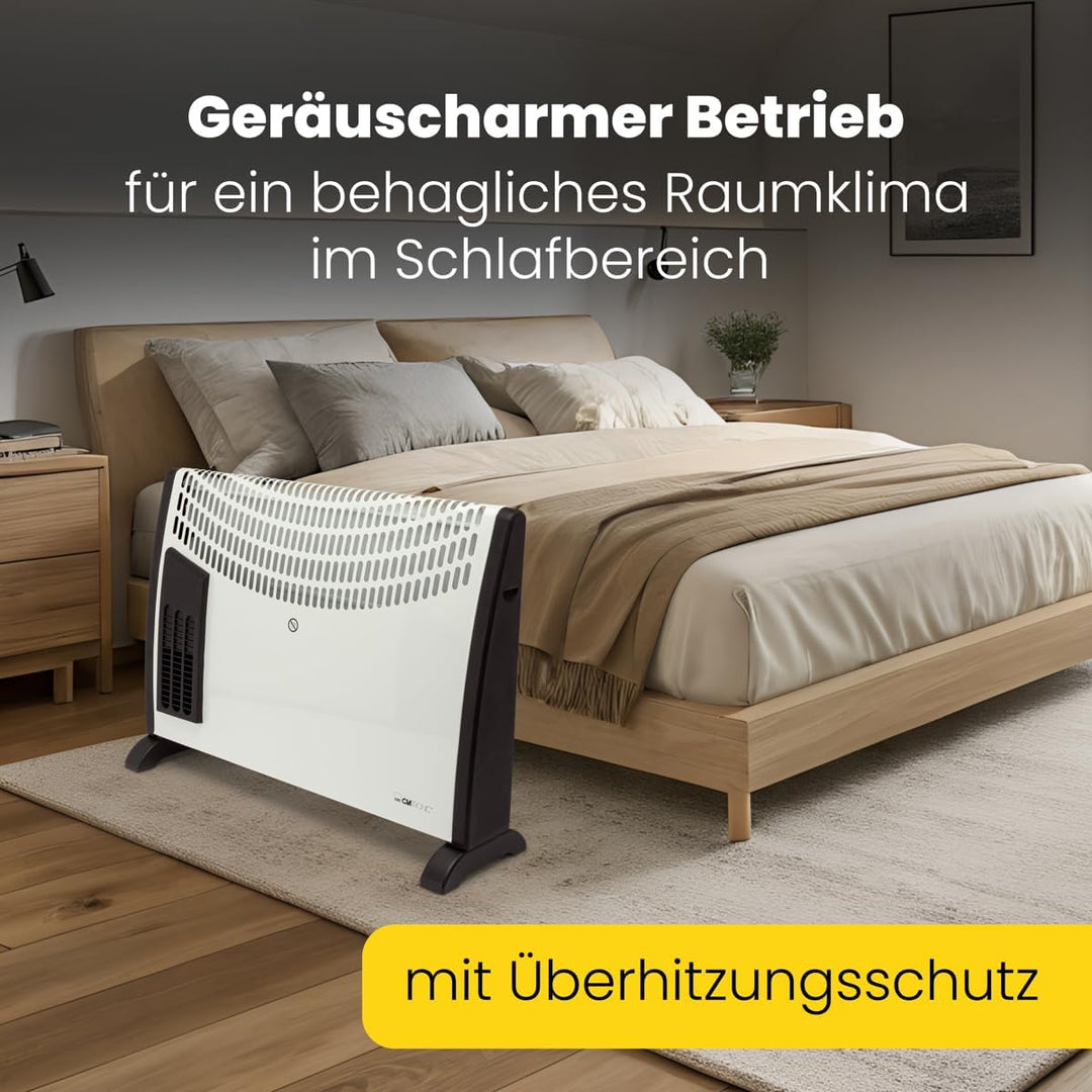 Clatronic® Konvektor Heizung | Mobile Heizung für Gartenhäuser, Garagen & Co. | Konvektor mit 3 Heiz