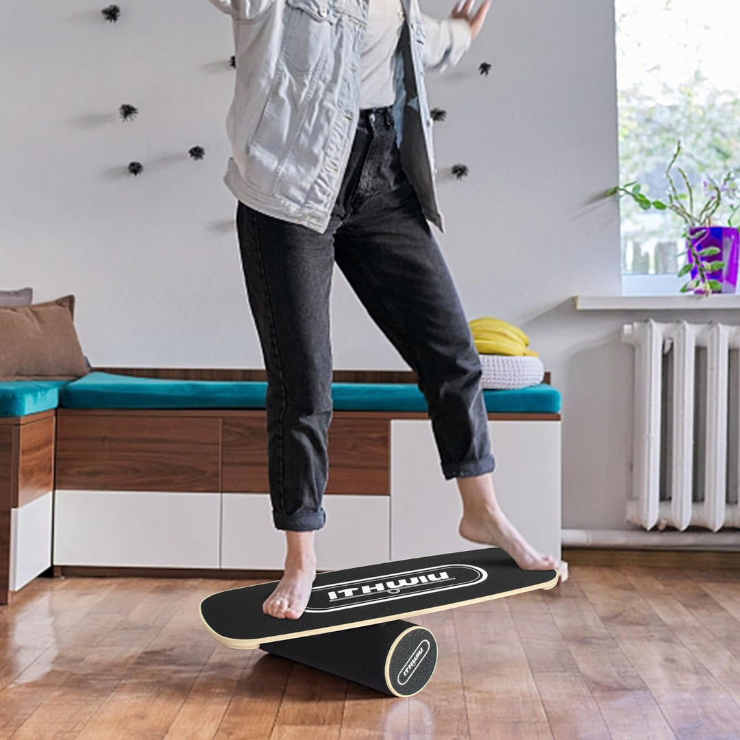 Balance Board Roller Holz Trainer Rollbrett Balance Trainingsbrett Rutschfeste Oberfläche Körperkont