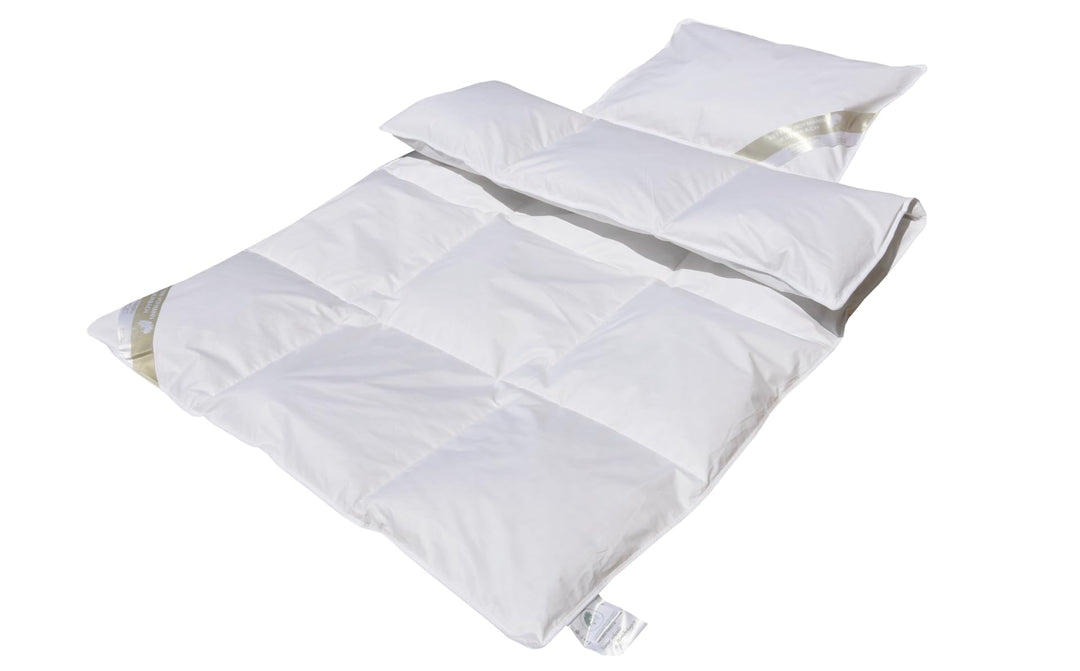 Betten Hofmann Baby Kinder Daunenbett Ganzjahresdecke Daunendecke Set 100x135 cm mit Kopfkissen 40x6