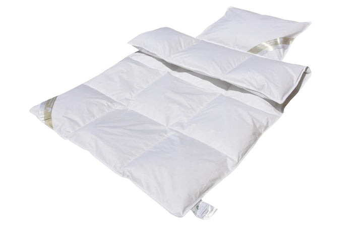 Betten Hofmann Baby Kinder Daunenbett Ganzjahresdecke Daunendecke Set 100x135 cm mit Kopfkissen 40x6
