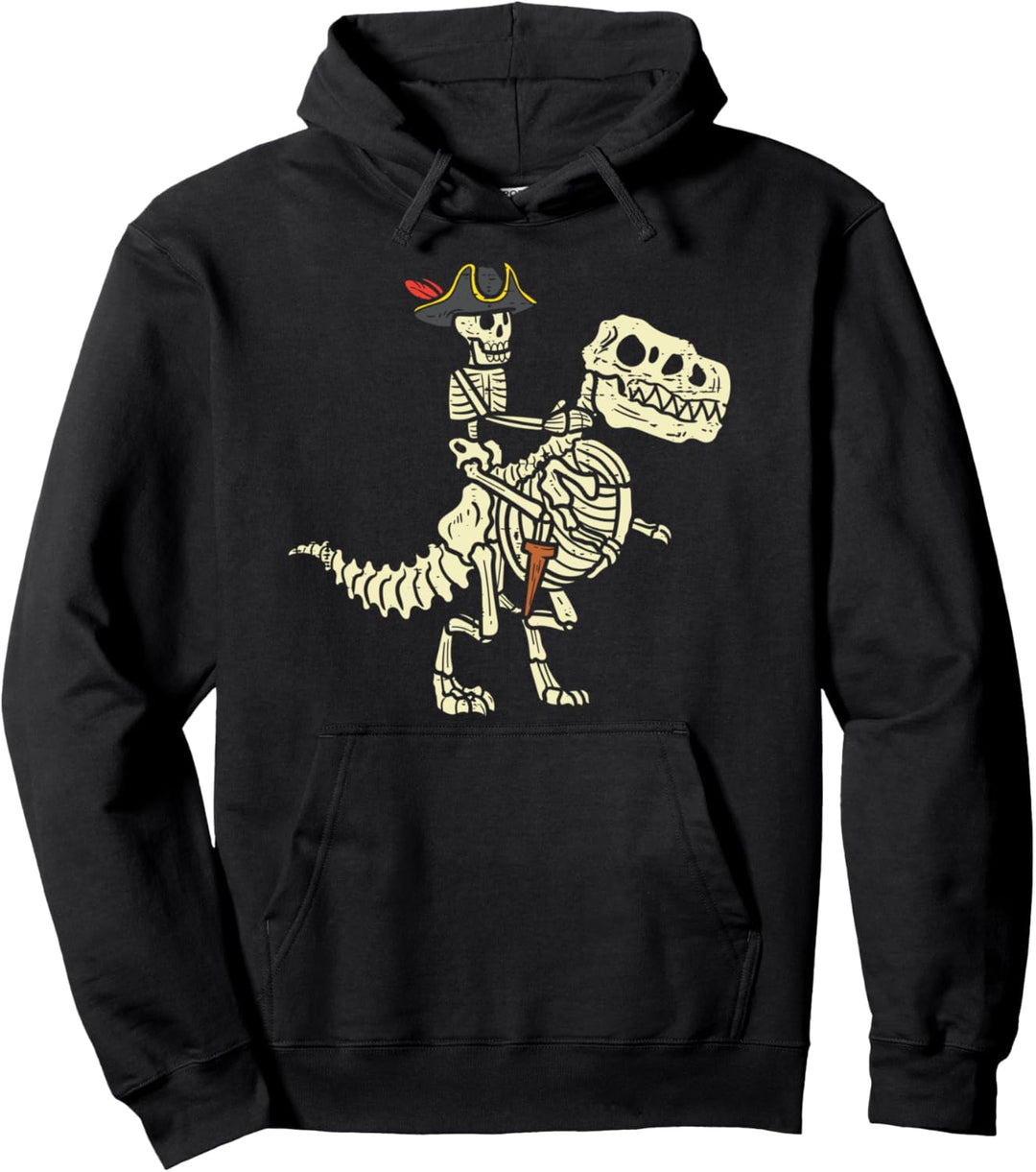 Skelett Pirat auf Trex Halloween Dinosaurier Kleinkind Jungen Kinder Pullover Hoodie