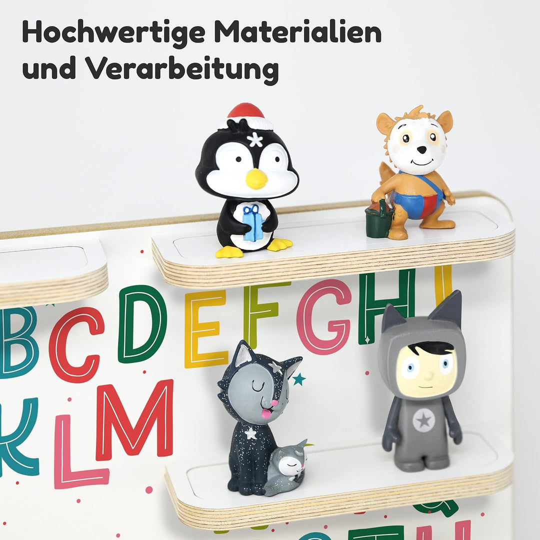 stadtecken Holzregal für Musikbox – Passend für Toniebox &amp; ca. 40 Tonies | Perfekte Aufbewahrung für