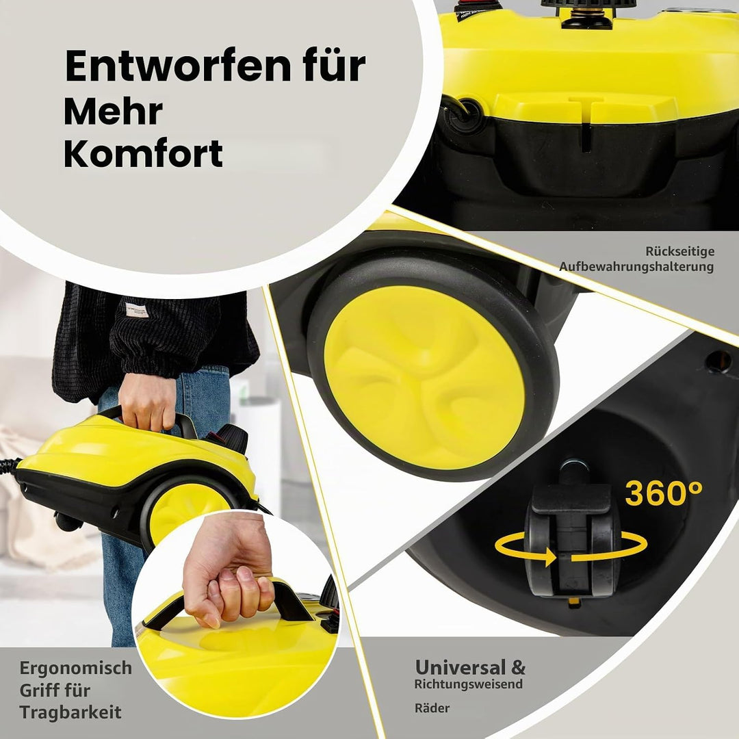 SOARS Dampfreiniger mit 13 Zubehör, Dampfdruck: 5 bar, Max. 160 ℃, Leistung: 2000 W, Aufheizzeit: 8