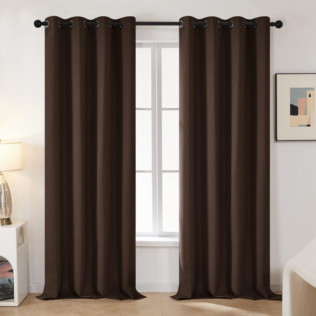 Deconovo Blickdicht Gardinen mit Ösen für Schlafzimmer Thermogardine Kälteschutz Vorhang Blickdicht,