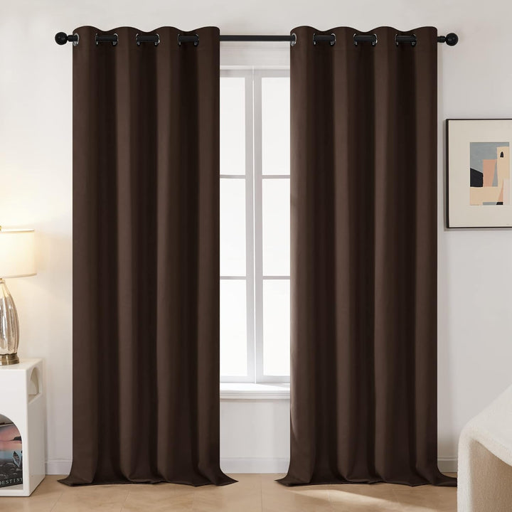 Deconovo Blickdicht Gardinen mit Ösen für Schlafzimmer Thermogardine Kälteschutz Vorhang Blickdicht,