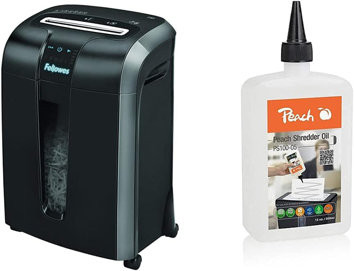 Fellowes Aktenvernichter Powershred 73Ci, Partikelschnitt 12 Blatt, 100% Staufrei & Peach Aktenverni