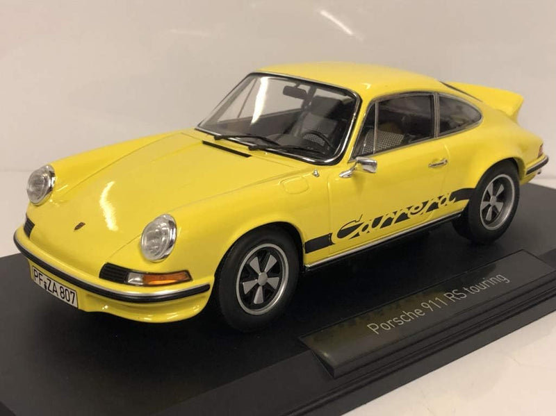 Norev- Porsche 911 RS Touring 1973-Yellow & Black Miniaturauto aus der Kollektion, 187638, Gelb/Nell