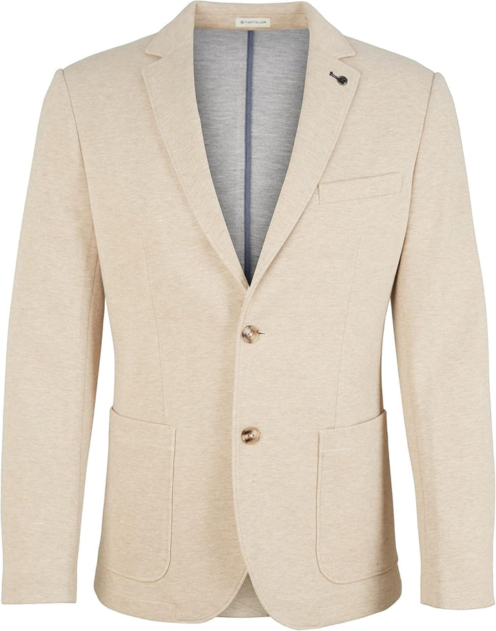 TOM TAILOR Herren Piqué Sakko 52 29114 - Beige Pique Melange, 52 29114 - Beige Pique Melange